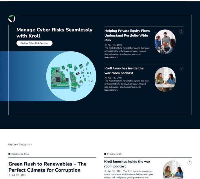 Kroll — Web redesign